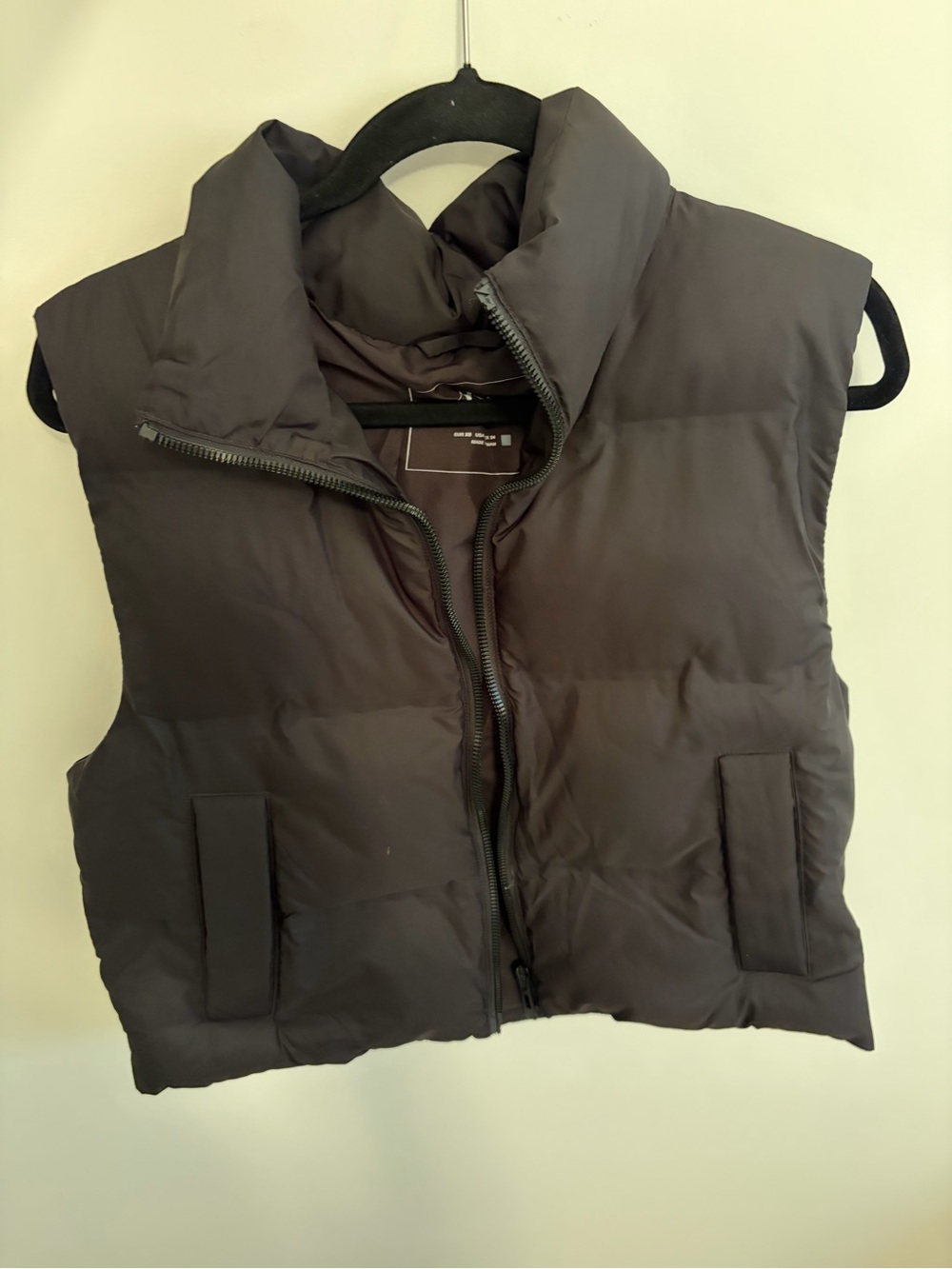 Zara Brown Quilted Sleeveless Puffer Vest